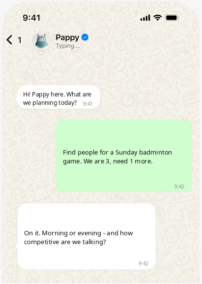 WhatsApp chat with Pappy